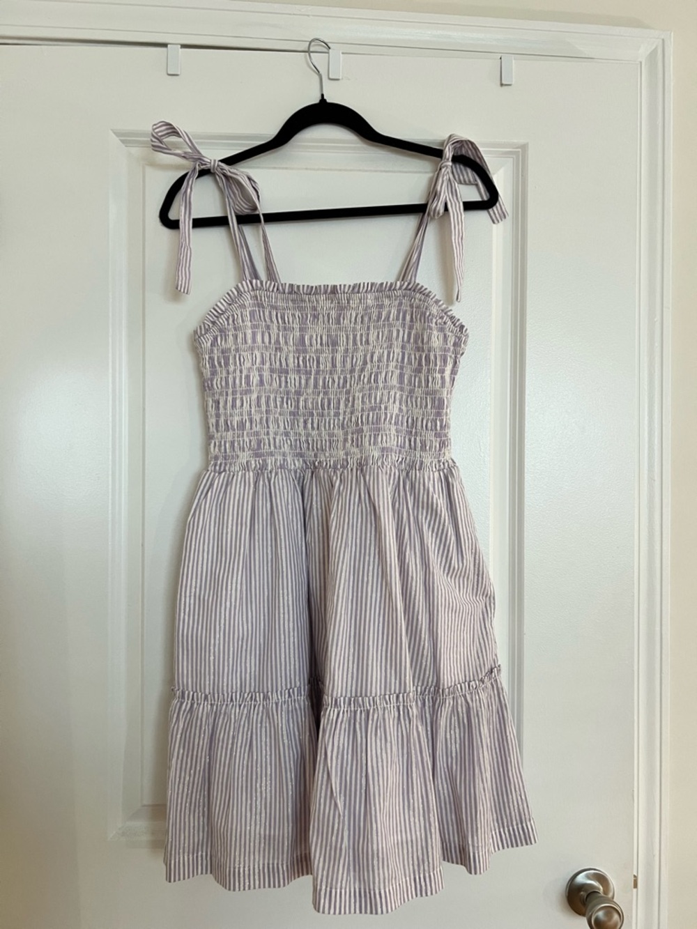 GAP Lavender Stripe Tie-Shoulder Sundress